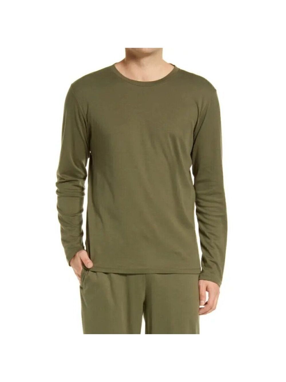 NORDSTROM Bnwot Men Long Sleeve Shirt Green Pima Cotton-